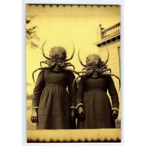 Halloween Spider Mask Costume Photo 4x6 Glossy Vintage Style Print